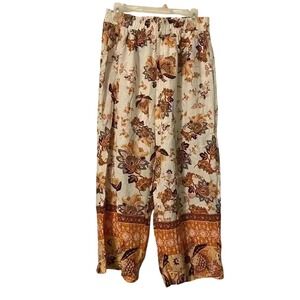 Rachel Rachel Roy  Floral Linen-Rayon Palazzo Pants Size L‎